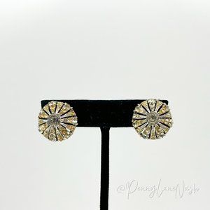 Vintage Circle Dome Rhinestones Mini Earrings